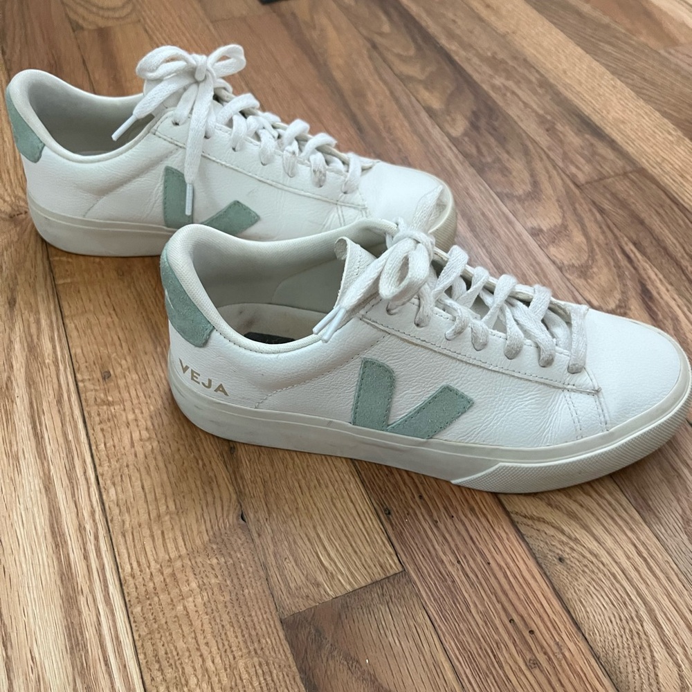 VEJA CAMPO CHROMEFREE LEATHER WHITE MATCHA